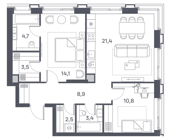 2-комнатные квартиры